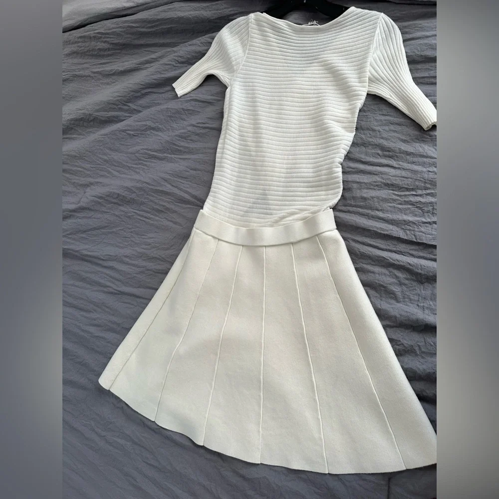 Club Monaco Parvana cutout white sweater dress